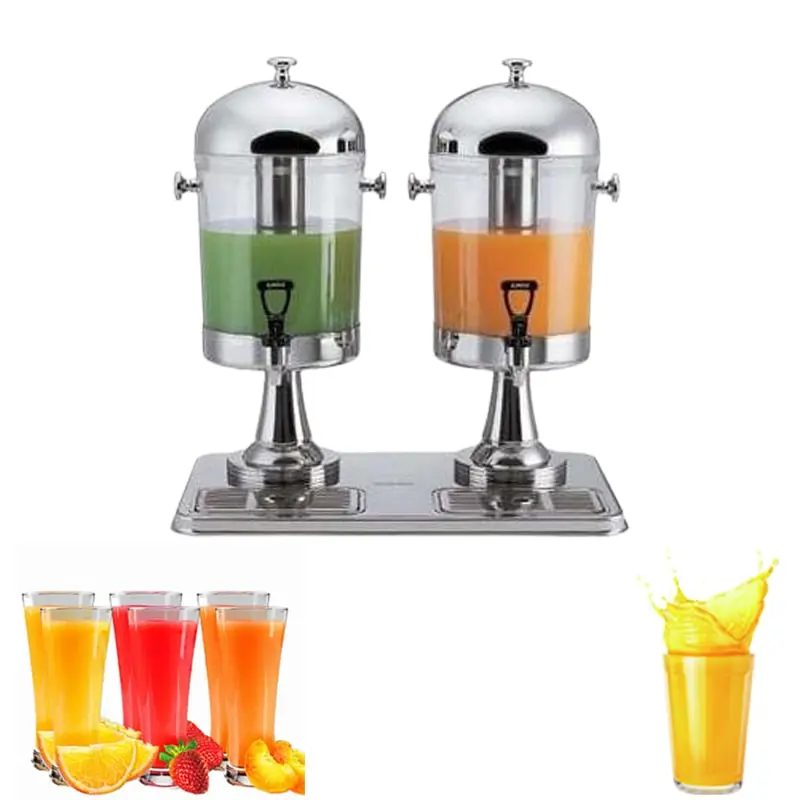 14 Liter (7x2 L) Double Juice Dispenser with Ice Tube for Keeping Liquid Cold